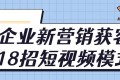 企业新营销获客18招短视频模式