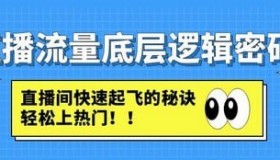 直播流量底层逻辑密码：直播间快速起飞的秘诀，轻松上热门