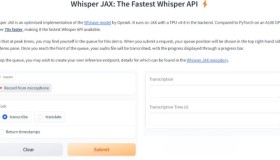 Whisper JAX：一款基于 Whisper API 的在线语音转文字工具