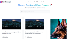 soraprompts：OpenAI Sora 的视频和提示词的网站