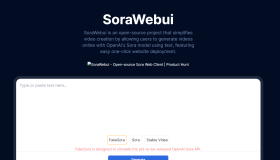 SoraWebui：开源Sora Web客户端文本在线生成视频