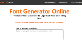 Free Font Generator Online：免费在线英文艺术字体生成器