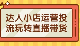 达人小店运营投流玩转直播带货