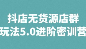 抖店无货源店群玩法5.0进阶密训营