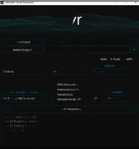 Ultimate Vocal Remover GUI 免费人声分离工具 分离伴奏背景音乐提取