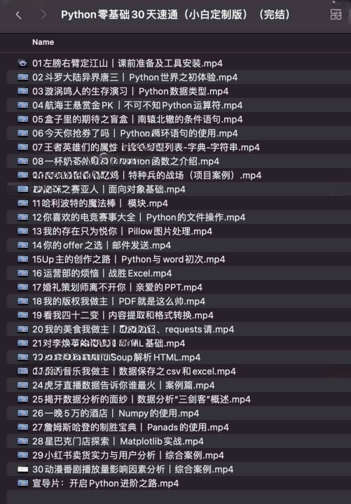 Python 零基础 30 天速通小白定制版（完结）
