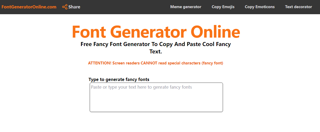 Free Font Generator Online：免费在线英文艺术字体生成器