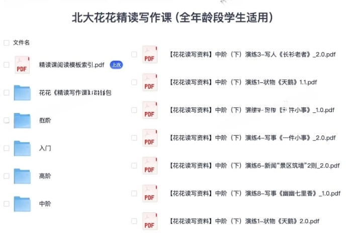 北大花花精读写作课（全年龄段...