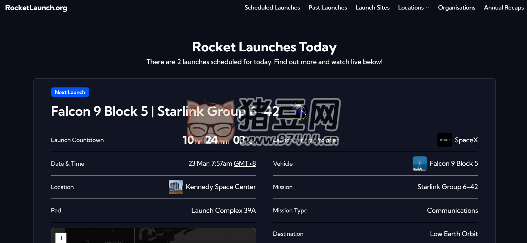 RocketLaunch：全球卫星飞船发射时间表