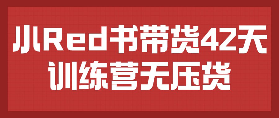 小红书带货 42 天训练营无压货