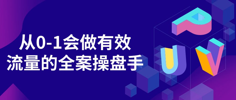 从 0 - 1 会做有效流量的全案操盘手