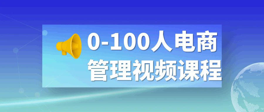 0-100 人电商管理视频课程