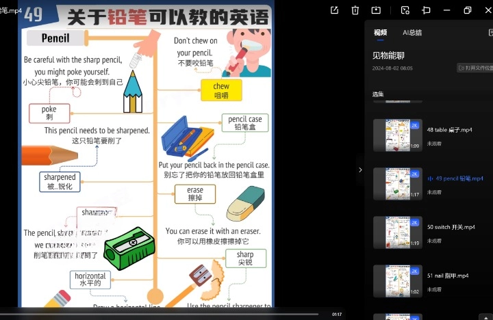 100 个常见物品每日亲子英语词汇