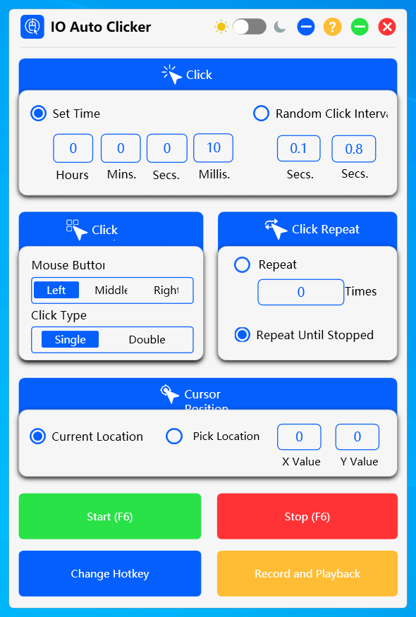 IO AutoClicker 自动鼠标点击器 v1.0 绿色便携版