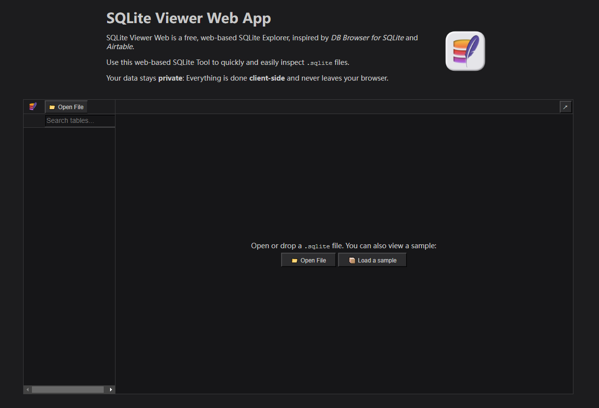 SQLite Viewer Web App：