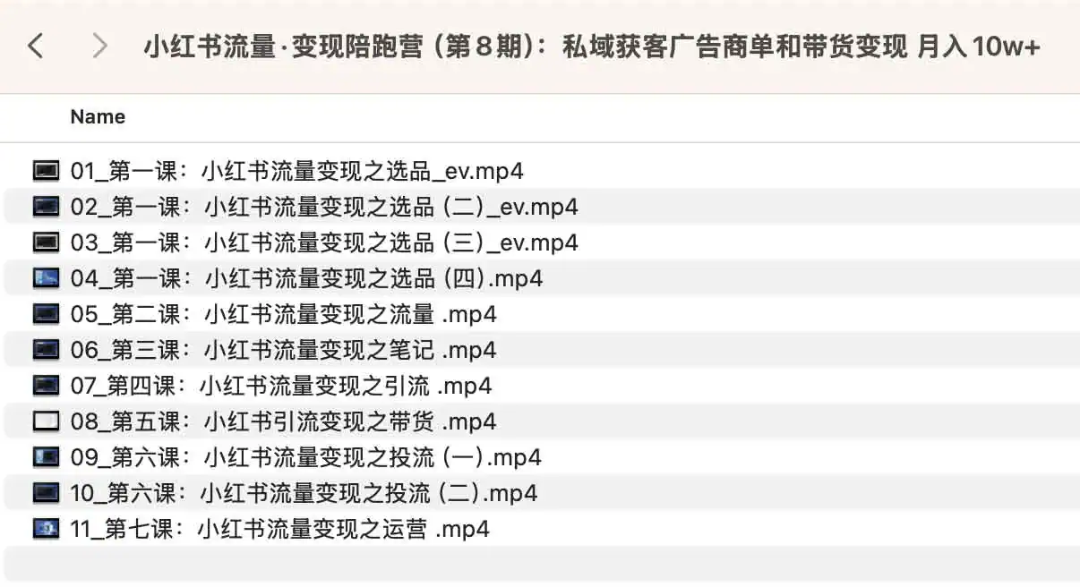 小红书流量变现陪跑营第 8 期