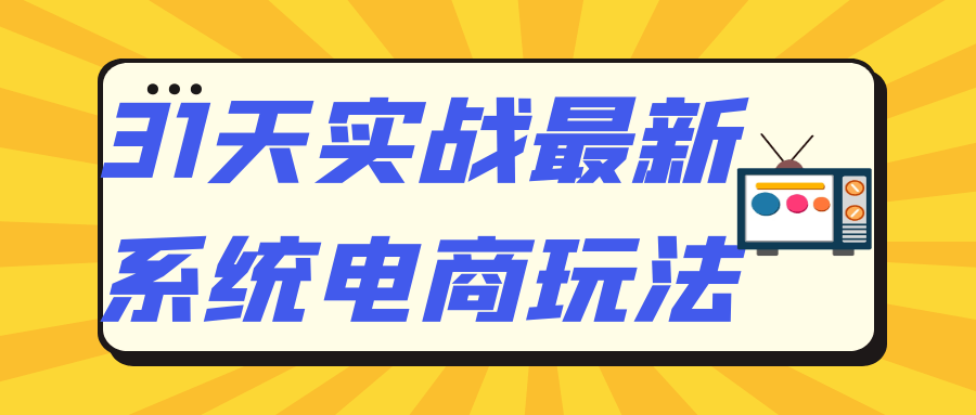 31天实战最新系统电商玩法