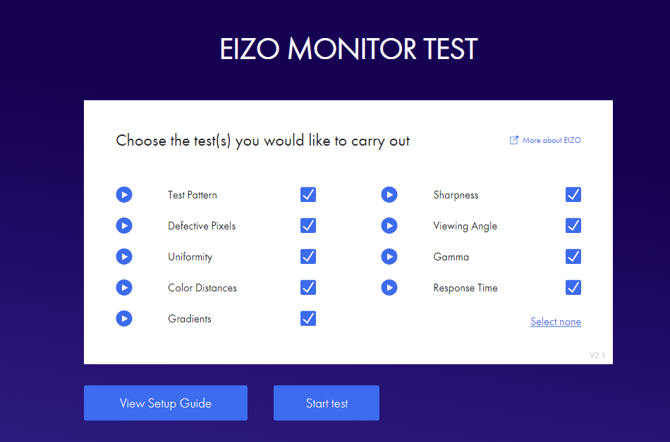 EIZO MONITOR TEST：在线显示器测试工具