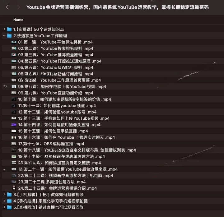 Youtube金牌运营直播训练营