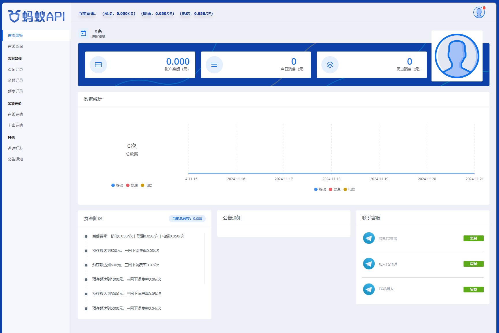 全新三网话费余额查询API系统源码