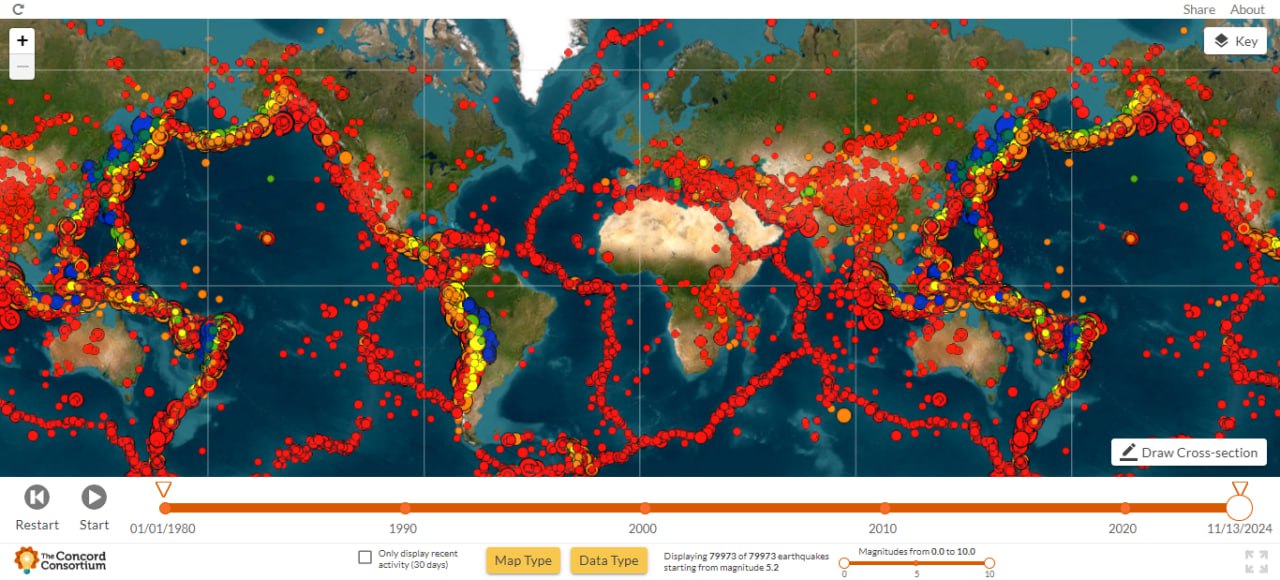 Seismic Explorer：全球地震地图