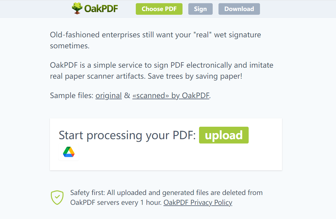 OakPDF：在线 PDF 转换工具