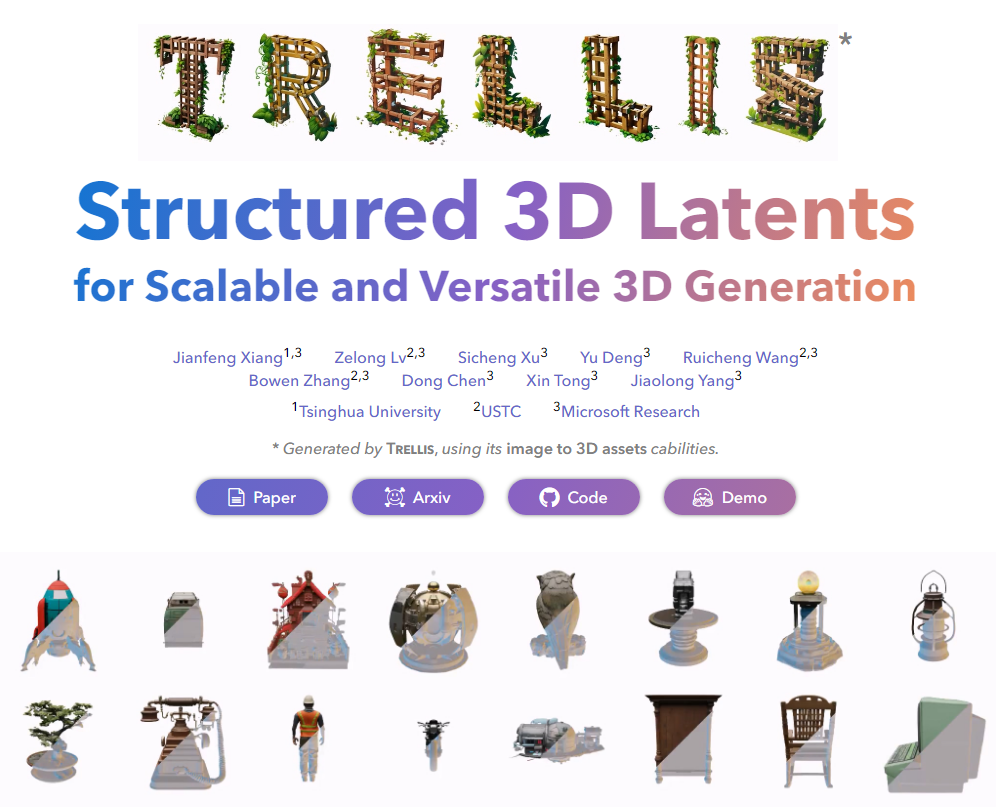 TRELLIS：微软开源图片到 3D 模型生成模型