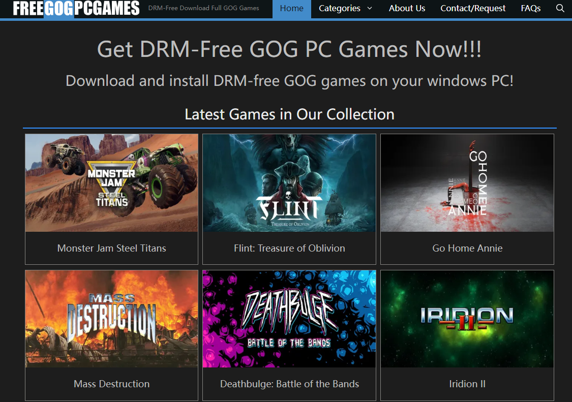 Free GOG PC Games：免费 GOG PC 游戏无 DRM 下载完整 GOG 游戏